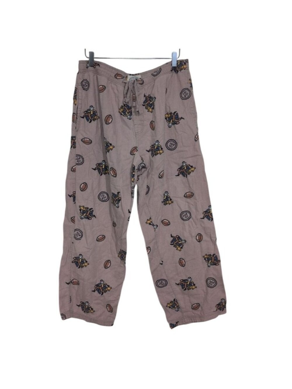 Life is Good Pajama Pants Mens Size Large Couch Football Dog Lounge Drawstring